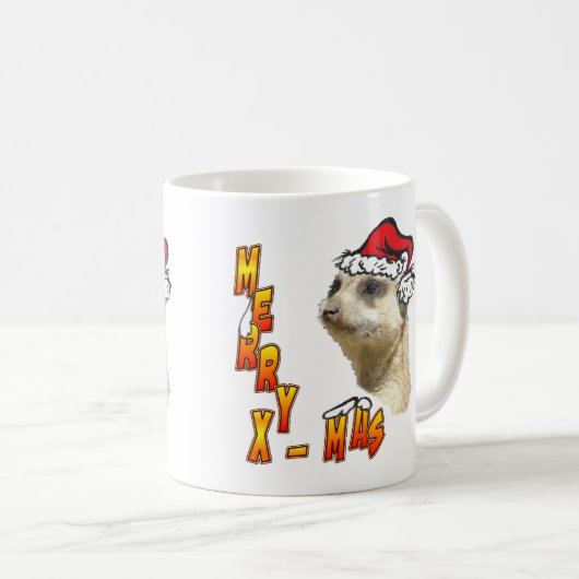 クリスマスのMeerkatのコーヒー・マグ コーヒーマグカップ (正面右)