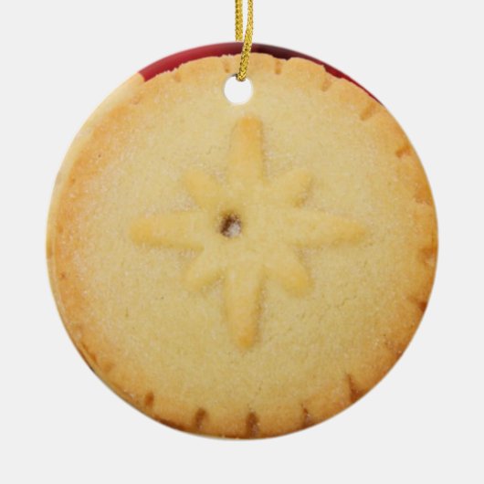 クリスマスのMincemeatパイ1味方されたオーナメント セラミックオーナメント (正面)
