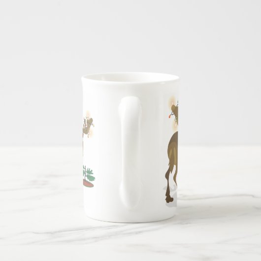 クリスマスのMoose~specialtyのマグ ボーンチャイナマグカップ (裏面)