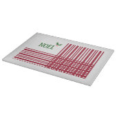 クリスマスのNoelのヒイラギの格子縞のストライプのレトロ カッティングボード (角)