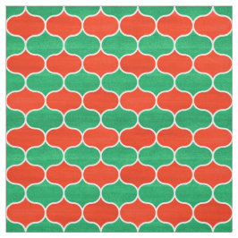 クリスマスのOgee赤いおよび緑の幾何学的なパターン ファブリック