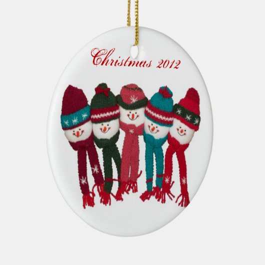 クリスマスのOrnametのカスタマイズ可能な雪だるまのかわいい色 セラミックオーナメント (右)