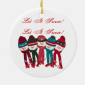 クリスマスのOrnametのカスタマイズ可能な雪だるまのかわいい色 セラミックオーナメント (裏面)