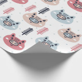 クリスマスのPiggies少し|のお祝いのテーマのブタ ラッピングペーパー (角)