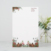 クリスマスのpineconesの文房具 便箋 (スタンド正面)
