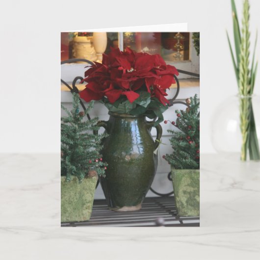 クリスマスのPoinsettaカード シーズンカード (正面)