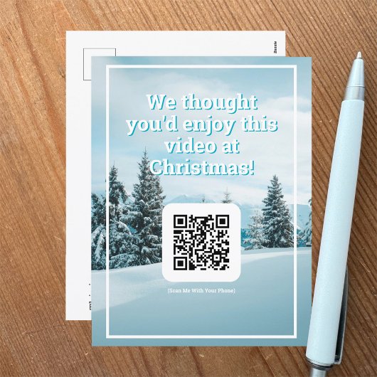 クリスマスのQRコードでビデオを送る ポストカード