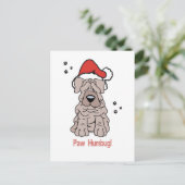 クリスマスのSharpei犬 シーズンポストカード (スタンド正面)