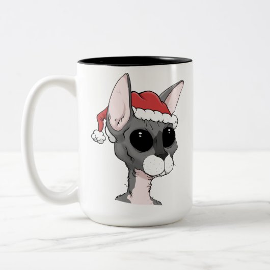 クリスマスのSphynxのマグ ツートーンマグカップ (左)