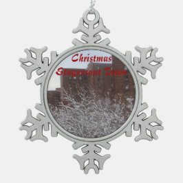 クリスマスのStuyvesantの町の雪片のオーナメント スノーフレークピューターオーナメント