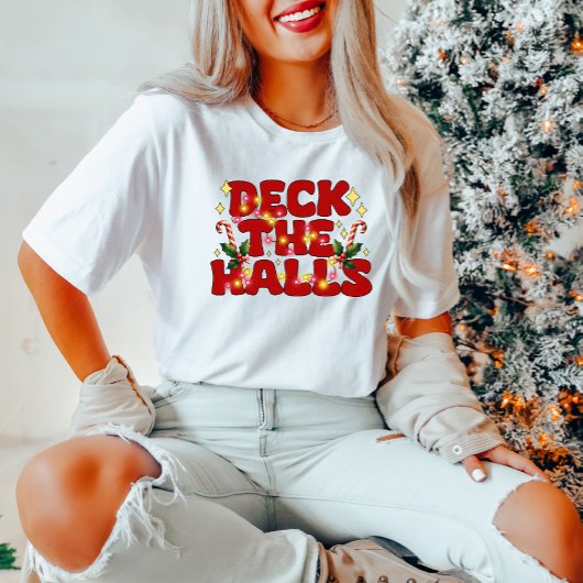 クリスマスのTシャツでホールをデッキに飾る Tシャツ