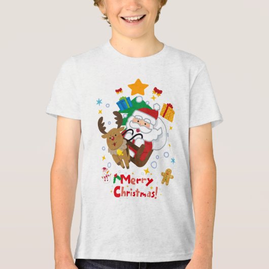 クリスマスのtシャツと結婚する トライブレンドTシャツ (正面)