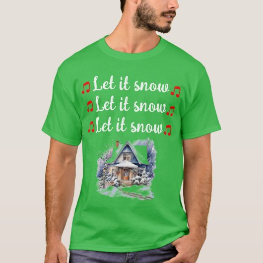 クリスマスのTシャツを雪に染めなさい Tシャツ (正面)