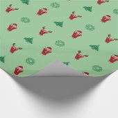 クリスマスのT骨のステーキ ラッピングペーパー (角)