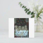 クリスマスのWeimaranerの子犬 シーズンポストカード (スタンド正面)