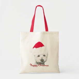 クリスマスのWestieかわいい犬 トートバッグ