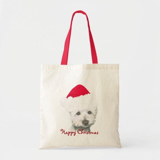 クリスマスのWestieかわいい犬 トートバッグ (正面)