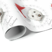 クリスマスのWestie犬の芸術 ラッピングペーパー (ロールコーナー)