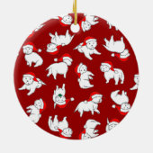 クリスマスのWestiesのオーナメント セラミックオーナメント (裏面)