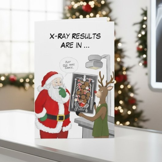 クリスマスのX線技師 面白いサンタとトナカイ カード