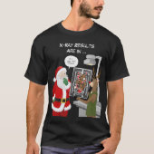 クリスマスのX線技師 面白いサンタとトナカイ Tシャツ (正面)
