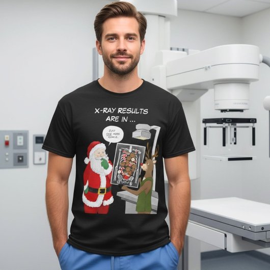 クリスマスのX線技師 面白いサンタとトナカイ Tシャツ