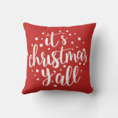 クリスマスのY'all枕の台本モダンだ クッション (裏面)