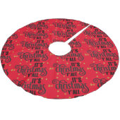 クリスマスのY'All Word Art ブラッシュドポリエステルツリースカート (アングル)