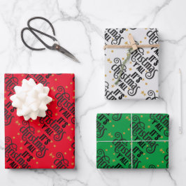 クリスマスのY'All Word Art ラッピングペーパーシート