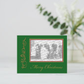クリスマスはあなたの写真フレームの郵便はがきを加えます シーズンポストカード (スタンド正面)