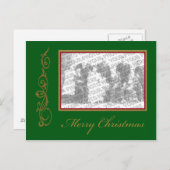 クリスマスはあなたの写真フレームの郵便はがきを加えます シーズンポストカード (正面/裏面)