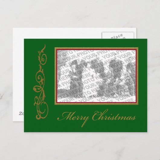 クリスマスはあなたの写真フレームの郵便はがきを加えます シーズンポストカード (正面/裏面)