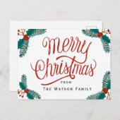 クリスマスはがき，ハッピーホリデーカード インビテーションポストカード (正面/裏面)