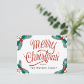 クリスマスはがき，ハッピーホリデーカード インビテーションポストカード (スタンド正面)