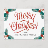 クリスマスはがき、ハッピーホリデーカード インビテーションポストカード (正面)