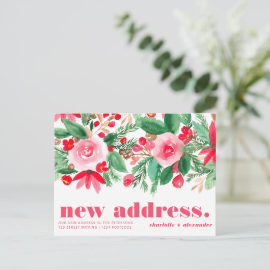 クリスマスはっきりした引っ越し発表の新しい演説 案内ポストカード (スタンド正面)