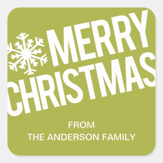 クリスマスはっきりした |ホリデーギフトラベル スクエアシール (正面)