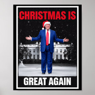 クリスマスはまた素晴らしい Xmas パジャマ ジョーク トランプ ポスター