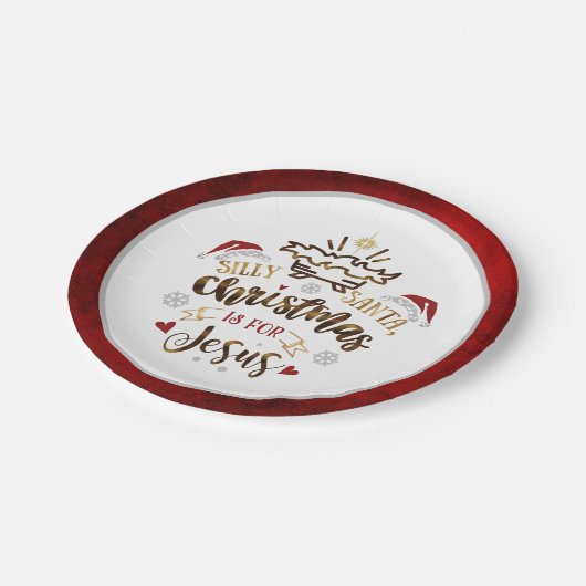 クリスマスはイエスのかわいい子供のためのパーティー ペーパープレート (アングル)