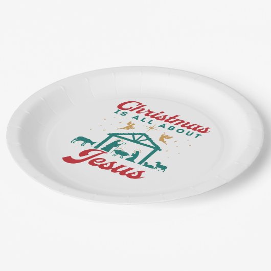 クリスマスはイエス様の出生 ペーパープレート (アングル)