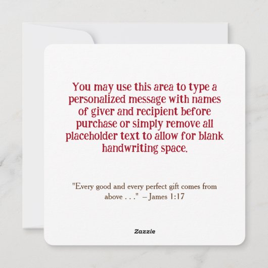 クリスマスはイエス・キリスト教の子供のための シーズンカード (裏面)