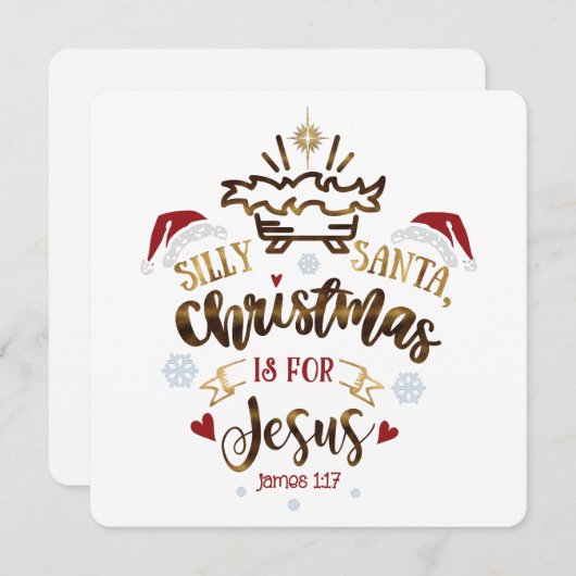 クリスマスはイエス・キリスト教の子供のための シーズンカード (正面/裏面)