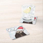 クリスマスはオターリー素晴らし・プン スクエアペーパーコースター (インサイチュ)