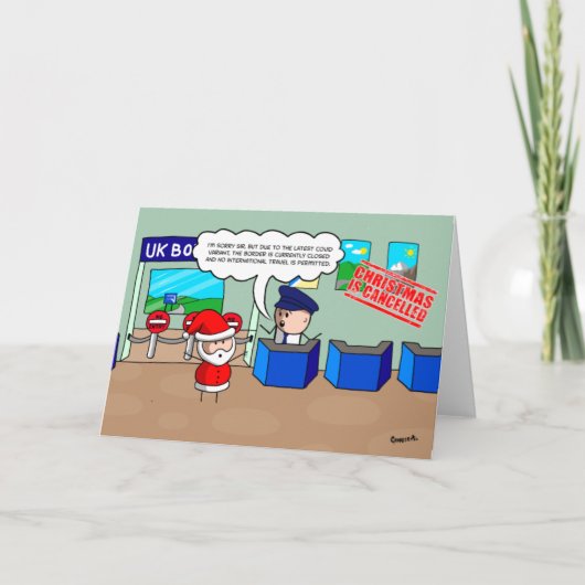 クリスマスはキャンセル – サンタは施錠に入った! シーズンカード (正面)