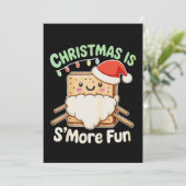 クリスマスはキャンプでサンタの帽子をかぶってさらに楽しい！クリスマス 招待状 (スタンド正面)