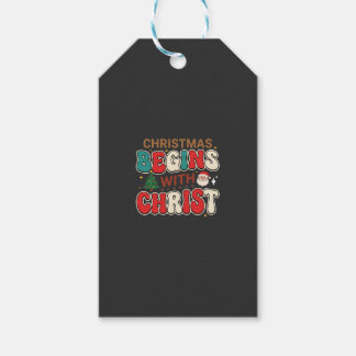 クリスマスはキリストから始まるレトロサンタ ギフトタグ