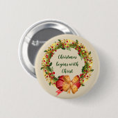 クリスマスはキリストから始まる引用文 缶バッジ (正面&裏面)