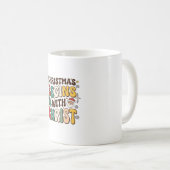 クリスマスはキリストから始まる サンタツリーデザイン コーヒーマグカップ (正面右)