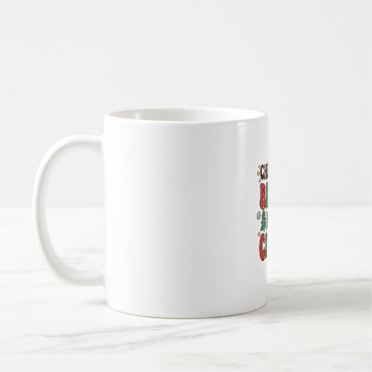 クリスマスはキリストから始まる サンタツリーデザイン コーヒーマグカップ (左)