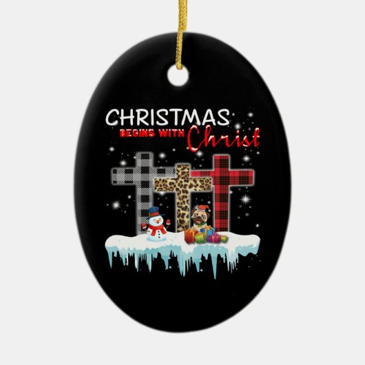 クリスマスはキリストから始まる セラミックオーナメント (正面)